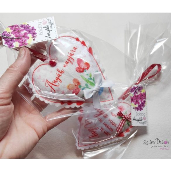 Anyák napjára textil dísz akasztós