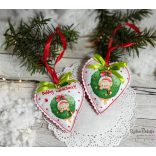 Cicás szív karácsonyfadísz