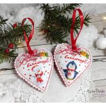 Pingvines szív karácsonyfadísz