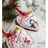 Pingvines szív karácsonyfadísz