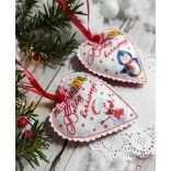 Pingvines szív karácsonyfadísz