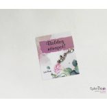 Nőnapi virágos mágneses ajándékkártya fém fityegővel