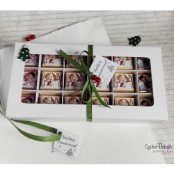 18 db fényképes csoki karácsonyi díszdobozban