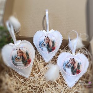 Lovas szív karácsonyfadísz szett- 2