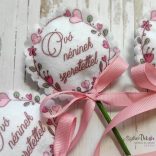 Óvó néninek textil virág pálcikán