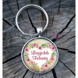 "Legjobb feleség" üveglencsés kulcstartó