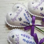 Szeretettel levendulás textil szív pálcikán
