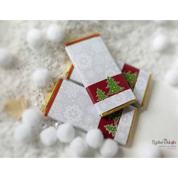 Hópelyhes fényképes kistáblás karácsonyi csoki 