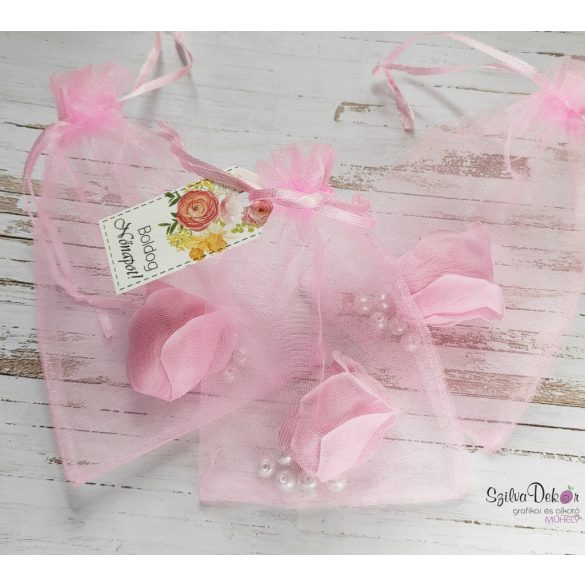 Szappanrózsa fej organza tasakban