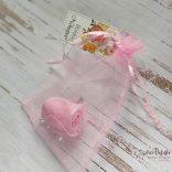 Szappanrózsa fej organza tasakban