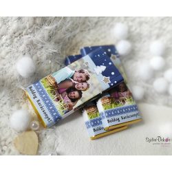 Királykék fényképes kistáblás karácsonyi csoki 