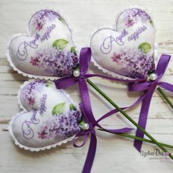 Anyák napjára orgonás textil dísz pálcikán