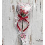 Anyák napjára orgonás textil dísz pálcikán