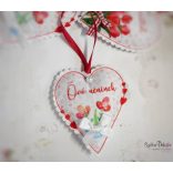 Óvó néninek textil szív akasztós