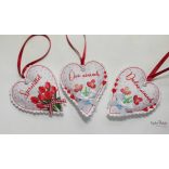 Óvó néninek textil szív akasztós