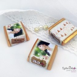 Barna zászlós kockacsoki- szülinapi dekoráció