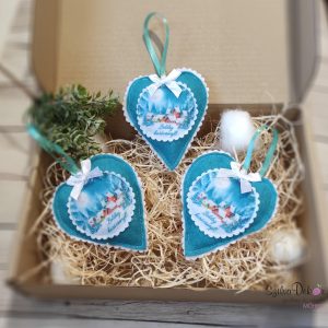 Boldog karácsonyt szív karácsonyfadísz