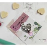 Szív körökből fém medál mágneses ajándékkártyával