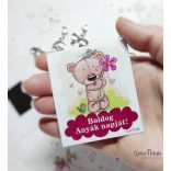 Anyák napi mágneses ajándékkártya fém fityegővel