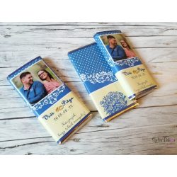   Csipkés kistáblás csoki dekoráció esküvői köszönetajándék