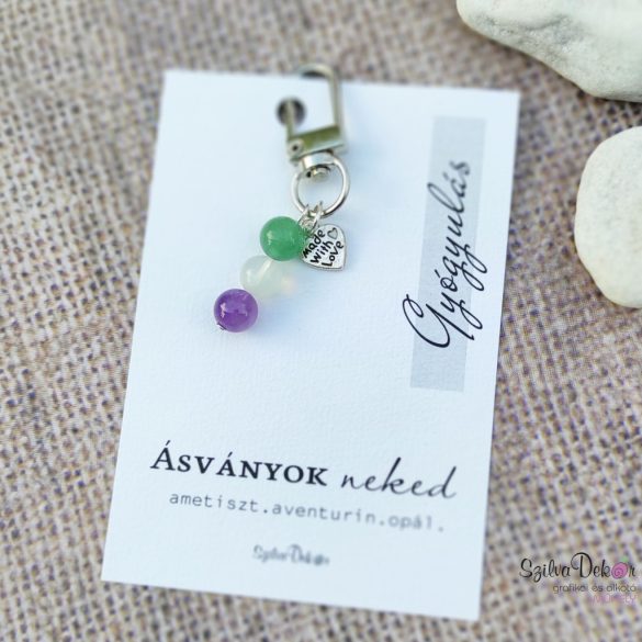 Gyógyulás - Ásványos kulcstartó vagy táskadísz