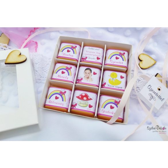 9 darabos fényképes csoki ablakos dobozban