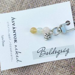 Boldogság- Ásványos kulcstartó vagy táskadísz