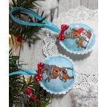 Őzikés+rókás pihepuha karácsonyfadísz